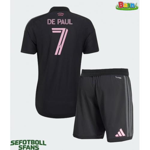 Inter Miami Rodrigo De Paul #7 Bortaställ Barn 2026-27 Kortärmad (+ Korta byxor)